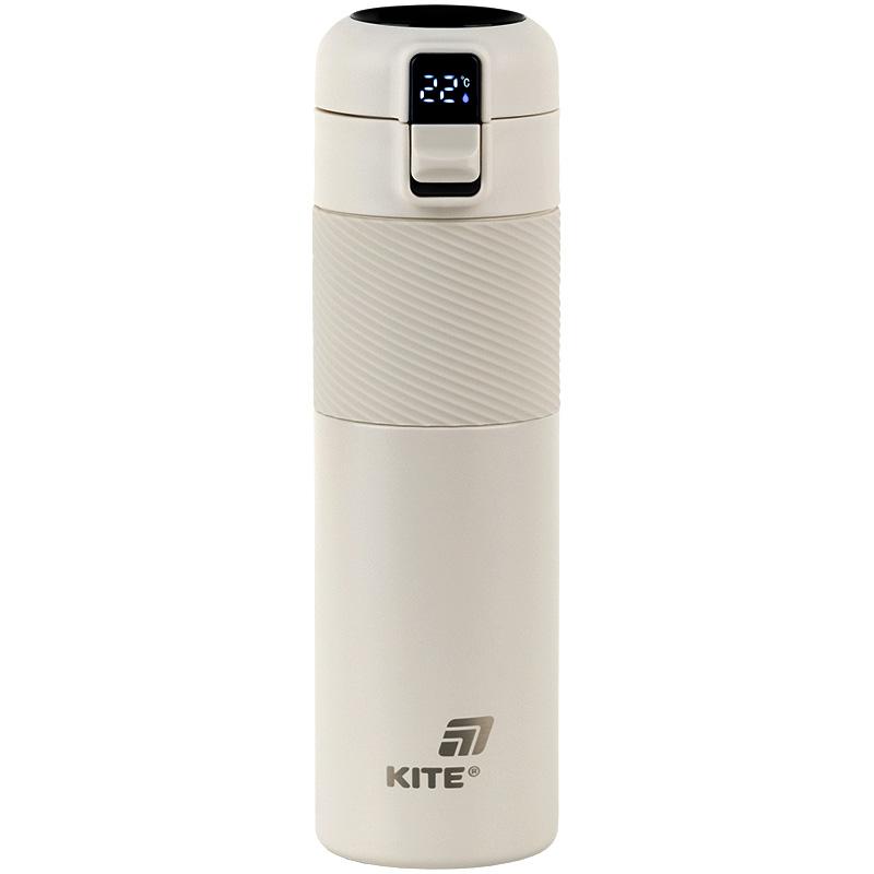Термос з термодатчиком KITE K25-1227-1, 450 мл, бежевий
